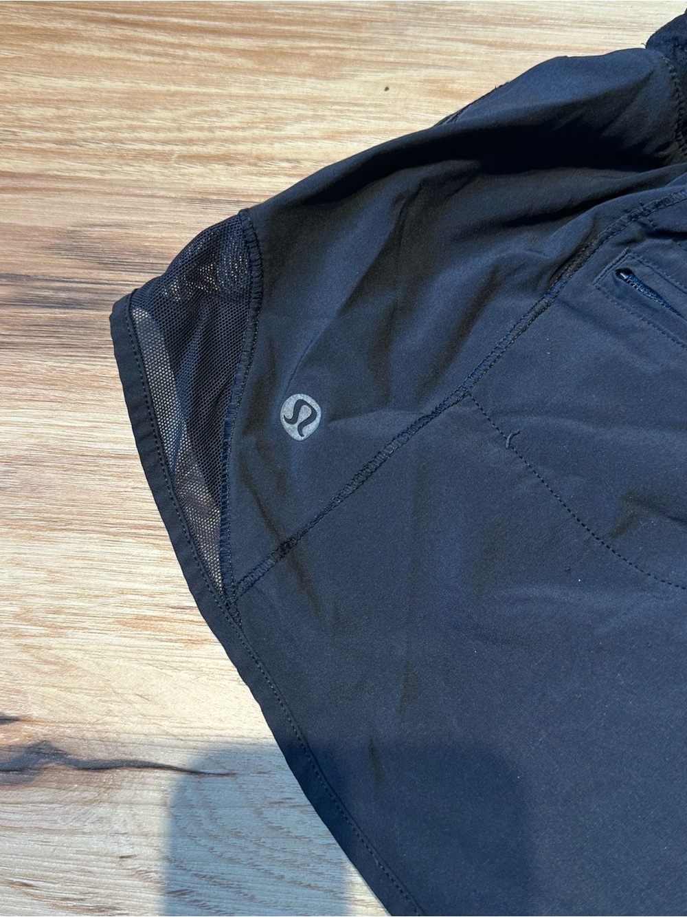 lululemon athletica Black Athletic Shorts with Mesh Panels